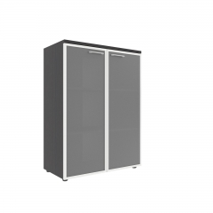 Шкаф со стеклянными дверьми в алюминиевой рамке с топом XMC 85.7 Легно Темный